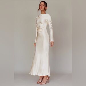 Selfie Leslie Cream Long Sleeve Dress